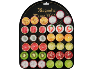 Magnesy owoce MG-5787, r. 3, 5 cm - 36 szt. / blacha, 12 wzorw.