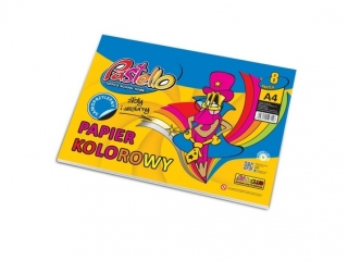 Papier kolorowy A4 samoprzylepny 8 kartek BYSZCZCY PAS-7146 [opakowanie=10szt]