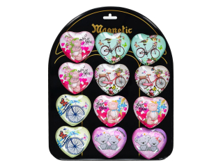 Magnesy serca MG-9603 12 szt. =1 blacha, 6 wzorw