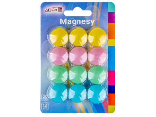 Magnesy MG-3514 mix kolorw, rozm. 2cm, blist. 12szt.