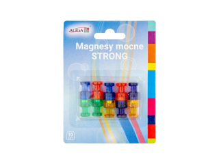 Magnesy MAG-6782 mocne, mix kolorw, rozm. 1, 2 x 1, 8cm, blist. 10szt.