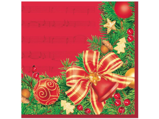 Serwetki POL-MAK GWIAZDKA Daisy Lunch 33cm 20szt. Christmas Wreath Red SD_GW_001201  [opakowanie=24szt]