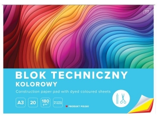 Blok tech.kol.A3 20 180g barw.w masie [opakowanie=5szt]