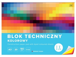 Blok tech.kol.A3 20 180g barw.w masie [opakowanie=5szt]