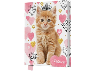 Pami�tnik z k��dk� Princess Cat, 14 x 18cm, 80 kartek