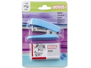 ZSZYWACZ MINI NOVUS BŁĘKITNY + ZSZYWKI 2 4/6 BLISTER