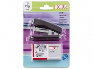 ZSZYWACZ MINI NOVUS CZARNY + ZSZYWKI 24/ 6 BLISTER