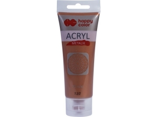 Farba akrylowa 75 ml, czerwone złoto metalik, Happy Color