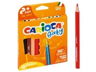 Kredki ołówkowe trójkątne Baby 10 kol. Carioca (42819) (sz)