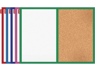 TABLICA DUO MEMOBE KORKOWO-SUCHOCIERALNA MAGNETYCZNA BIAA, RAMA DREWNIANA LAKIEROWANA MIX KOLORW, 60X40 CM [opakowanie=10szt]