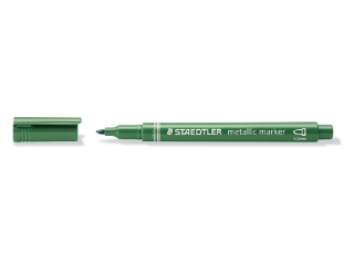 Marker metaliczny, okrga kocwka, M, zielony, Staedtler [opakowanie=10szt]