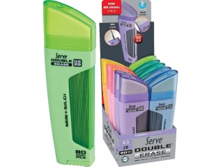 DOUBLE ERASE wkł.graf. 80szt. 0, 5mm +guma x10 *MIX