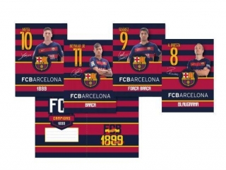 Zeszyt MO A5 16k trzy linie kol.FC Barca Fan4 [opakowanie=20szt]