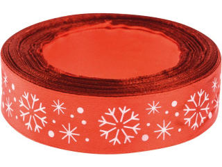 Wstążka satynowa z motywem świątecznym rozmiar: 25mm x 22 m wzór: 7