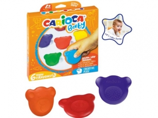 Kredki Misiaki CARIOCA BABY dla dzieci 1+, 6 kol. (42956) KWBN24