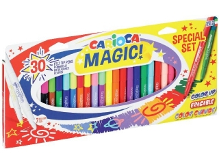 Pisaki Magic CARIOCA 30 szt. (43183) - zmieniające kolor, wymazywalne, fluo (sz)