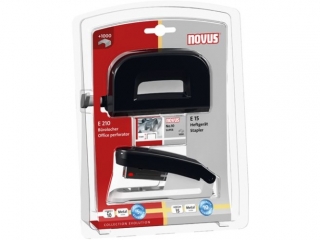 ZESTAW NOVUS ZSZYWACZ E15+DZIURKACZ E210 CZARNY BLISTER [opakowanie=6szt]
