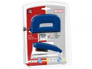 ZESTAW NOVUS ZSZYWACZ E15+DZIURKACZ E210 NIEBIESKI BLISTER [opakowanie=6szt]
