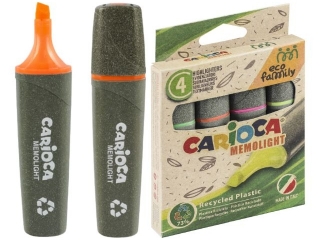 Zakreślacze CARIOCA EcoFamily 4 kol. (43098) (sz)