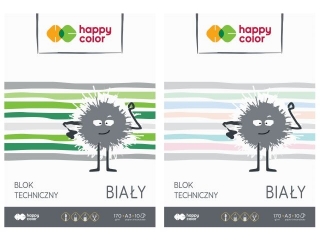 Blok techniczny biay A3, 170g, 10 ark, Happy Color [opakowanie=10szt]