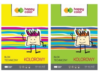 Blok techniczny kolorowy A3, 170g, 10 ark, Happy Color [opakowanie=10szt]