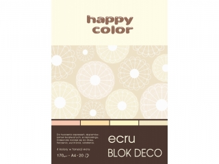 Blok Deco Ecru A4, 170g, 20 ark, 4 kol., Happy Color [opakowanie=5szt]