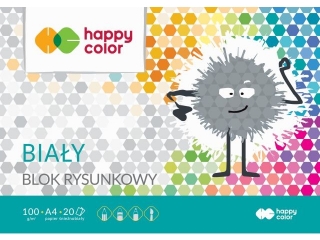 Blok rysunkowy biay A3, 100g, 20 ark, Happy Color [opakowanie=10szt]