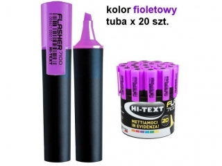 Zakreślacz FLASHER x20 Tuba fiolet (1proc)