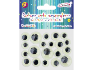 Ruchome oczka MT-6422 (179) wiecce w ciemnoci, mix rozm.20szt.