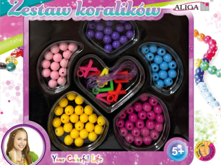 Zestaw koralikw plastikowych PJ-1992 mix kol. i ksztatw, op. ok. 80szt.+yka 120szt.PROMO
