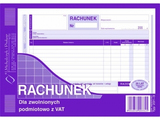 Rachunek A5 dla zw.z VAT (poziom)