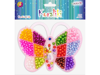 Zestaw koralikw plastikowych PJ-7735 w pudeku "motyl", rozm. 8mm, op. 300szt.