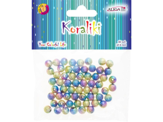 Koraliki plastikowe PJ-9494 mix kolorw, rozm. 8mm, op. 60szt.