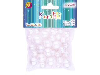 Koraliki plastikowe PJ-9524 perłowe, mix rozmiarów, op. 38szt.