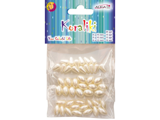 Koraliki plastikowe PJ-7889 perowe, mix wielkoci, op. 45szt.