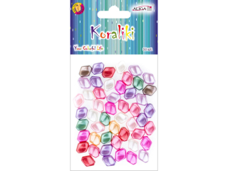 Koraliki plastikowe PJ-7896 dekoracyjne, rozm. 10x8x6mm, op. 50szt.