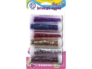 Brokat Creativo 7 g x 6 kol (fioletowy, niebieski, czerwony, zoty, srebrny, wielokolorowy) blister [opakowanie=12szt]