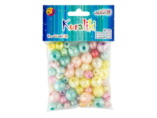 Koraliki PJ-0606 plastikowe, mix wzorw i rozmiarw, op.60szt.
