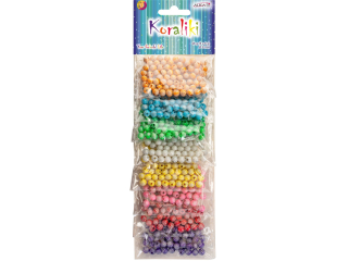 Koraliki plastikowe PJ-7902 dekoracyjne, rozm. 6mm, op.48g (8kol.x6g)