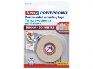TAMA TESA POWERBOND INDOOR TRANSPARENT 1, 5x19mm [opakowanie=12szt]