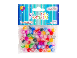 Koraliki PJ-0583 plastikowe, mix kolorw, rozm.10mm op.56szt.