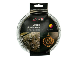 Drucik aluminiowy DA-6839 srebrny z naciciami 2mm x 7m PROM