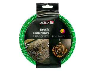 Drucik aluminiowy DA-6846 zielony z nacięciami 2mm x 7m PROM