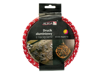 Drucik aluminiowy DA-6860 czerwony z nacięciami 2mm x 7m PROM