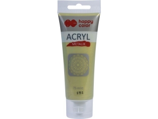 Farba akrylowa 75 ml, zielone złoto metalik, Happy Color
