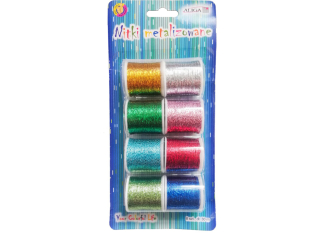 Nitki metalizowane DA-5146 d.30m op.mix 8kolorw