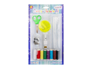 Zestaw krawiecki NIT-1078 -  igy, nici, nawlekacz, naparstek, noyczki, miarka, guziki, agrafki, saszetka