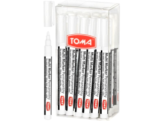 Pisak permanentny TOMA Multi Marker 1, 5mm - bia�y [opakowanie=20szt]TO-333 01 bia�y