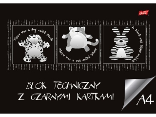 Blok techniczny z czarnymi kartkami A4 10 kartek okadka kredowana 180 g/m2 [opakowanie=10szt]