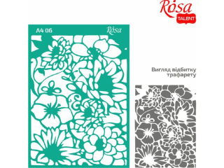 ROSA TALENT SZABLON SAMOPRZYLEPNY WIELOKROTNEGO UŻYTKU, NR 06, A4 (21X29.7 CM) - ORNAMENTY KWIATOWE